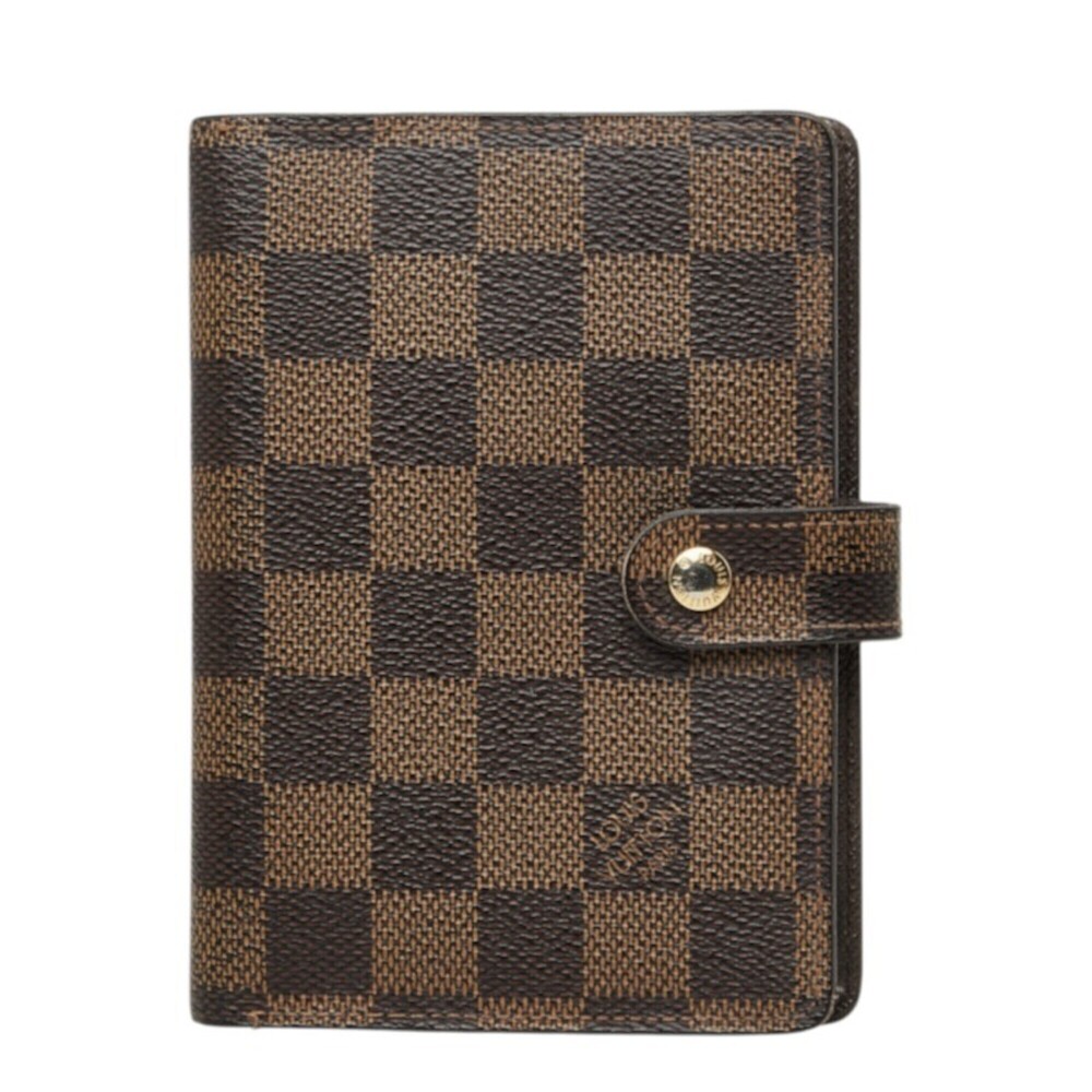 Louis Vuitton Damier Agenda PM Notebook Cover R20700 Brown Leather Women's LO...
